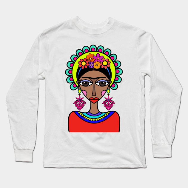 Frida Long Sleeve T-Shirt by ASPAINTINGS